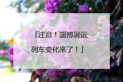 注意！淄博暑运列车变化来了！