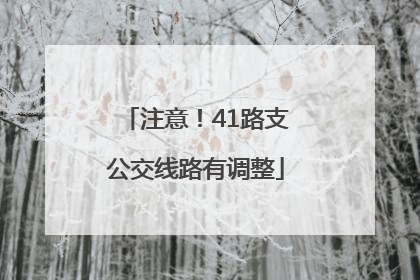 注意！41路支公交线路有调整
