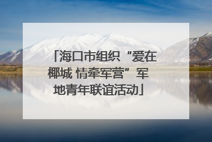 海口市组织“爱在椰城 情牵军营”军地青年联谊活动