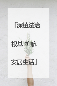 深植法治根基 护航安居生活