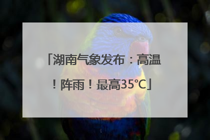 湖南气象发布：高温！阵雨！最高35℃