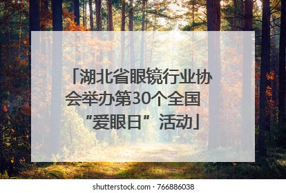 湖北省眼镜行业协会举办第30个全国“爱眼日”活动