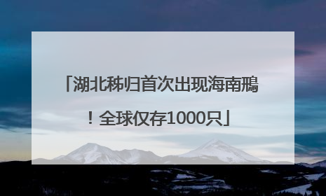 湖北秭归首次出现海南鳽！全球仅存1000只