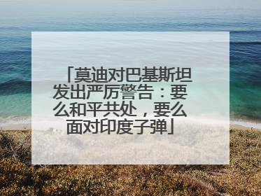 莫迪对巴基斯坦发出严厉警告：要么和平共处，要么面对印度子弹