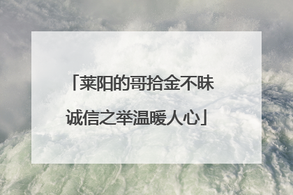 莱阳的哥拾金不昧 诚信之举温暖人心