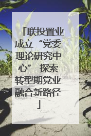 联投置业成立“党委理论研究中心” 探索转型期党业融合新路径