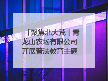 聚焦北大荒｜青龙山农场有限公司开展普法教育主题党日活动