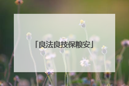 良法良技保粮安
