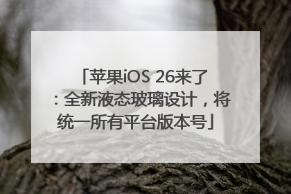苹果iOS 26来了：全新液态玻璃设计，将统一所有平台版本号