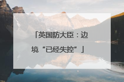 英国防大臣：边境“已经失控”