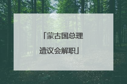 蒙古国总理遭议会解职