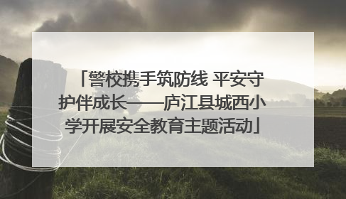 警校携手筑防线 平安守护伴成长——庐江县城西小学开展安全教育主题活动