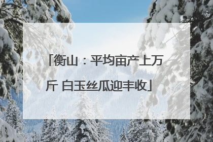 衡山：平均亩产上万斤 白玉丝瓜迎丰收