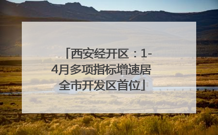 西安经开区：1-4月多项指标增速居全市开发区首位