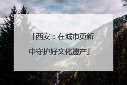 西安：在城市更新中守护好文化遗产