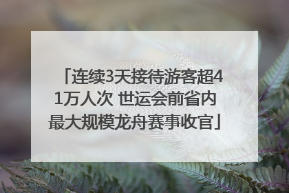 连续3天接待游客超41万人次 世运会前省内最大规模龙舟赛事收官