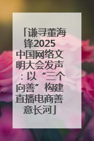 谦寻董海锋2025中国网络文明大会发声：以“三个向善”构建直播电商善意长河