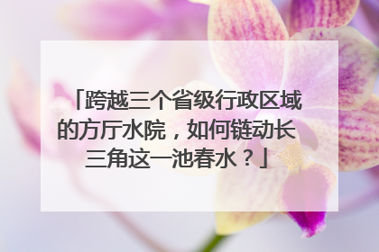 跨越三个省级行政区域的方厅水院，如何链动长三角这一池春水？