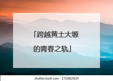 跨越黄土大塬的青春之轨