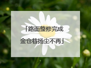 路面整修完成 金仓巷扬尘不再