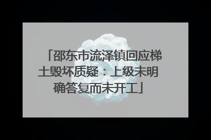 邵东市流泽镇回应梯土毁坏质疑：上级未明确答复而未开工