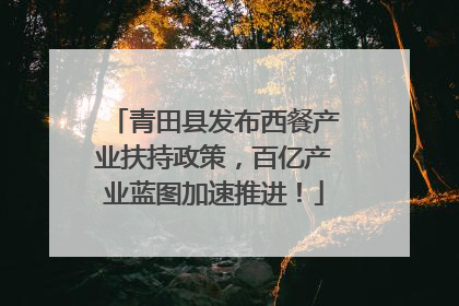 青田县发布西餐产业扶持政策，百亿产业蓝图加速推进！
