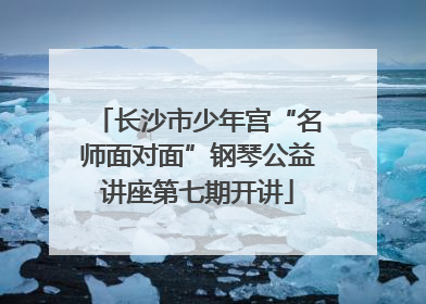 长沙市少年宫“名师面对面”钢琴公益讲座第七期开讲