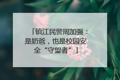 镇江民警周加强：是奶爸，也是校园安全“守望者”