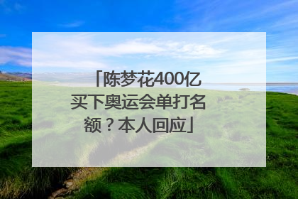 陈梦花400亿买下奥运会单打名额？本人回应