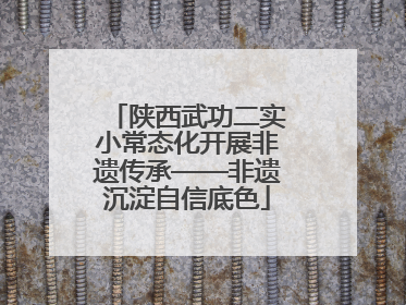 陕西武功二实小常态化开展非遗传承——非遗沉淀自信底色