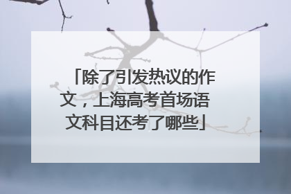 除了引发热议的作文，上海高考首场语文科目还考了哪些