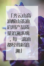 齐云山高油酸山茶油启用产品质量追溯系统，每一滴油都经得起追溯