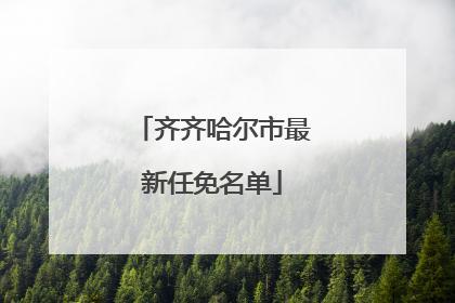 齐齐哈尔市最新任免名单