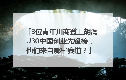 3位青年川商登上胡润U30中国创业先锋榜，他们来自哪些赛道？