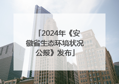 2024年《安徽省生态环境状况公报》发布