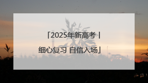 2025年新高考丨细心复习 自信入场