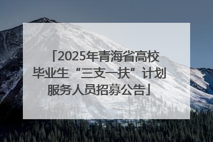 2025年青海省高校毕业生“三支一扶”计划服务人员招募公告