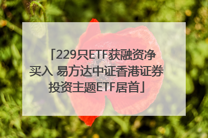 229只ETF获融资净买入 易方达中证香港证券投资主题ETF居首