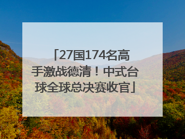 27国174名高手激战德清！中式台球全球总决赛收官