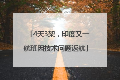 4天3架，印度又一航班因技术问题返航