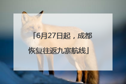 6月27日起，成都恢复往返九寨航线