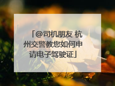 @司机朋友 杭州交警教您如何申请电子驾驶证